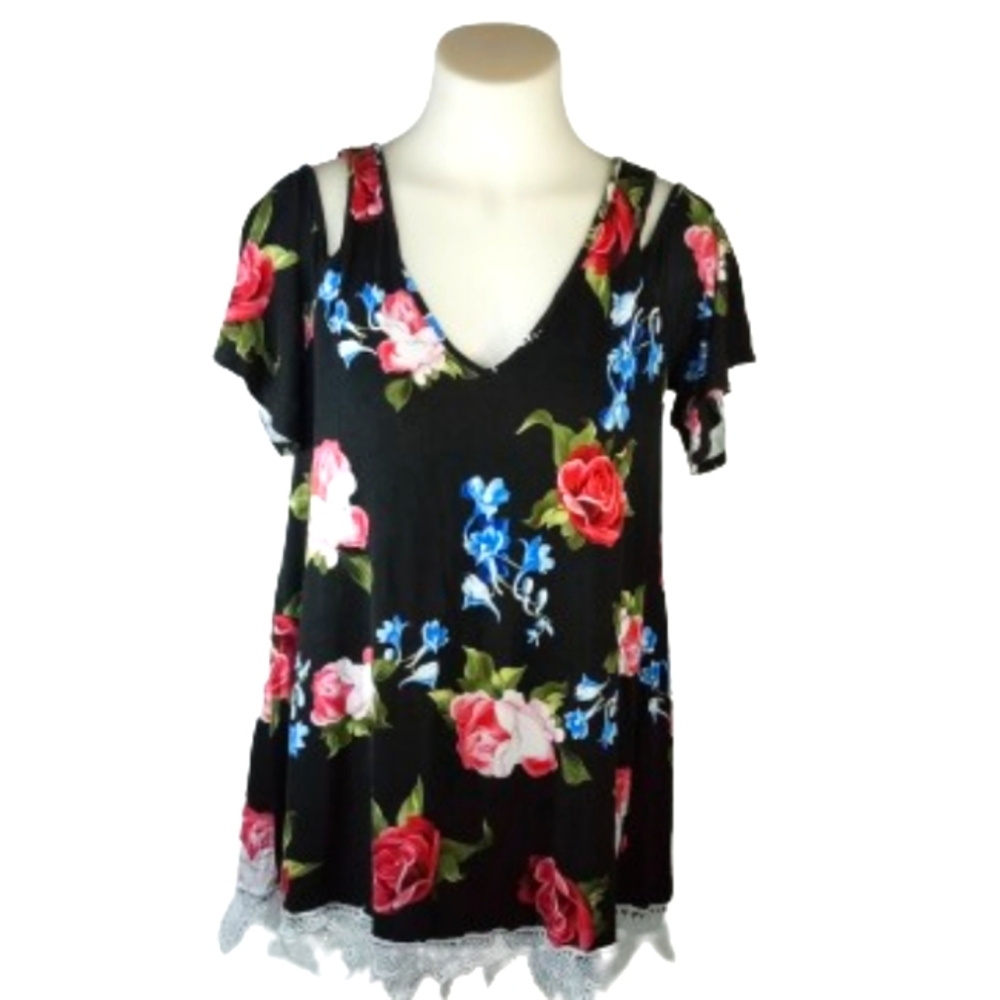 My Story Cold Shoulder Top Sz Sm